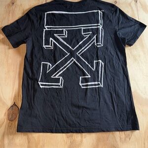 Off-White Black Tee with White Arrow Graphic